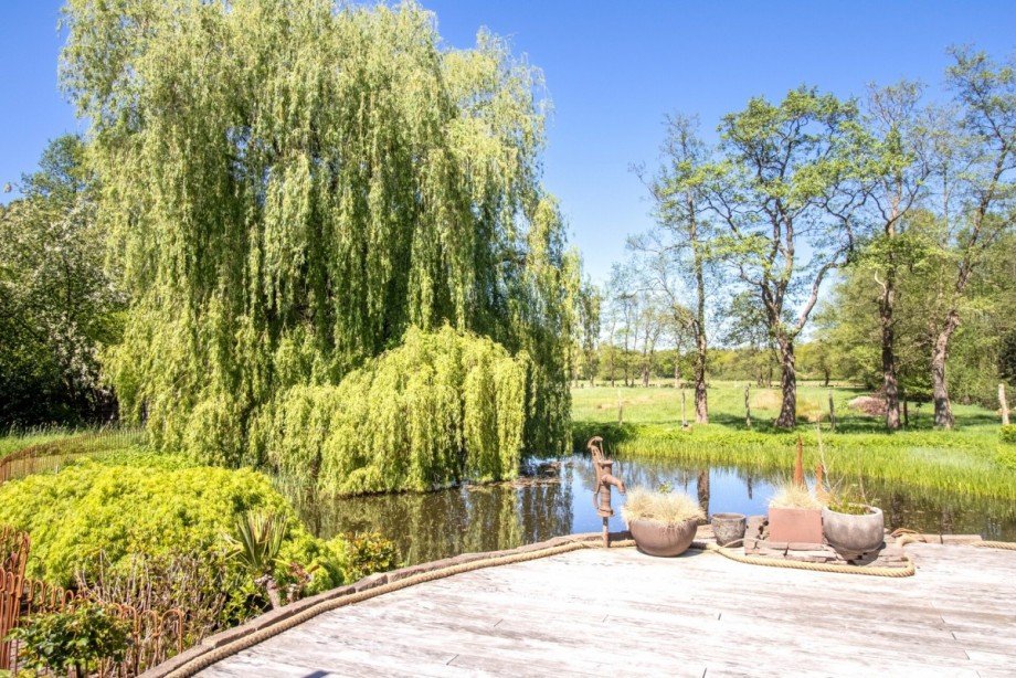 Terrasse am Schwimmteich Haus Heidgraben
