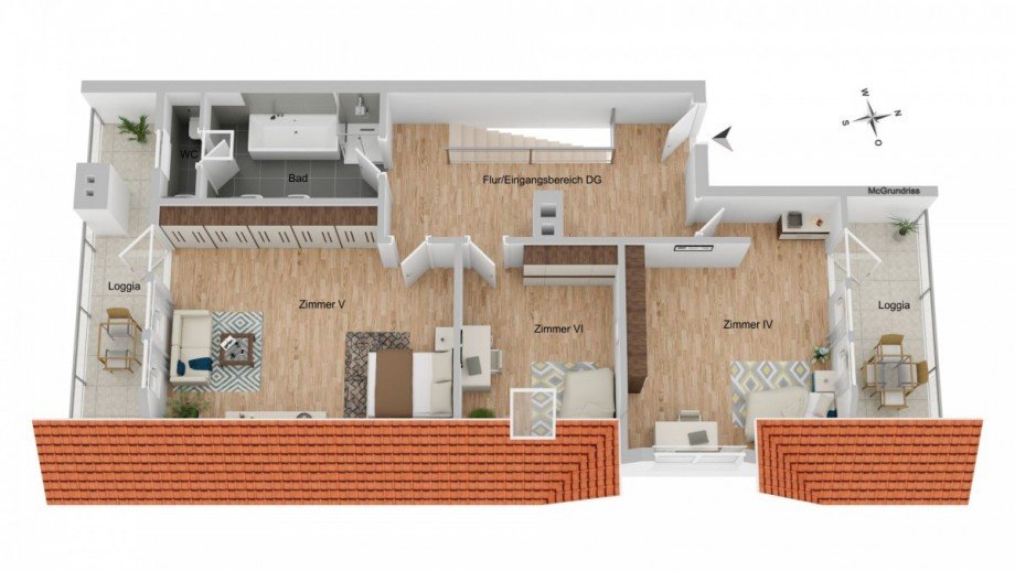 Grundriss DG Maisonettewohnung Bremen
