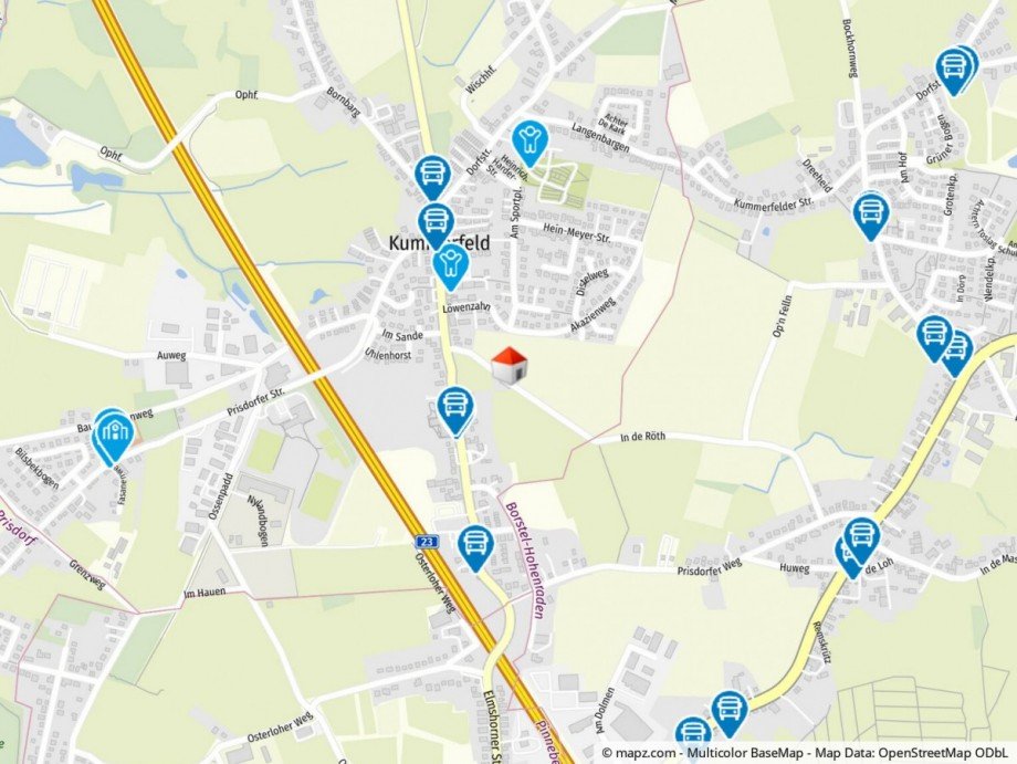 Lage im Ort Doppelhaush�lfte Kummerfeld